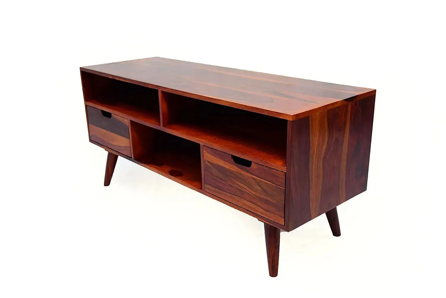 Wooden Twist Orzuelo Solid Sheesham Wood TV Unit for Living Room