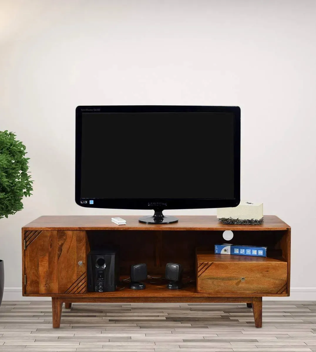 Wooden Twist Unico Solid Sheesham Wood TV Unit for Living Room