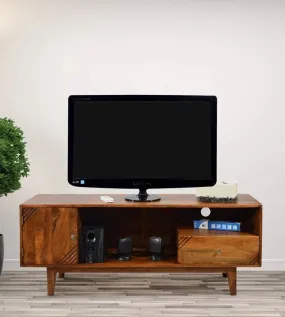 Wooden Twist Unico Solid Sheesham Wood TV Unit for Living Room