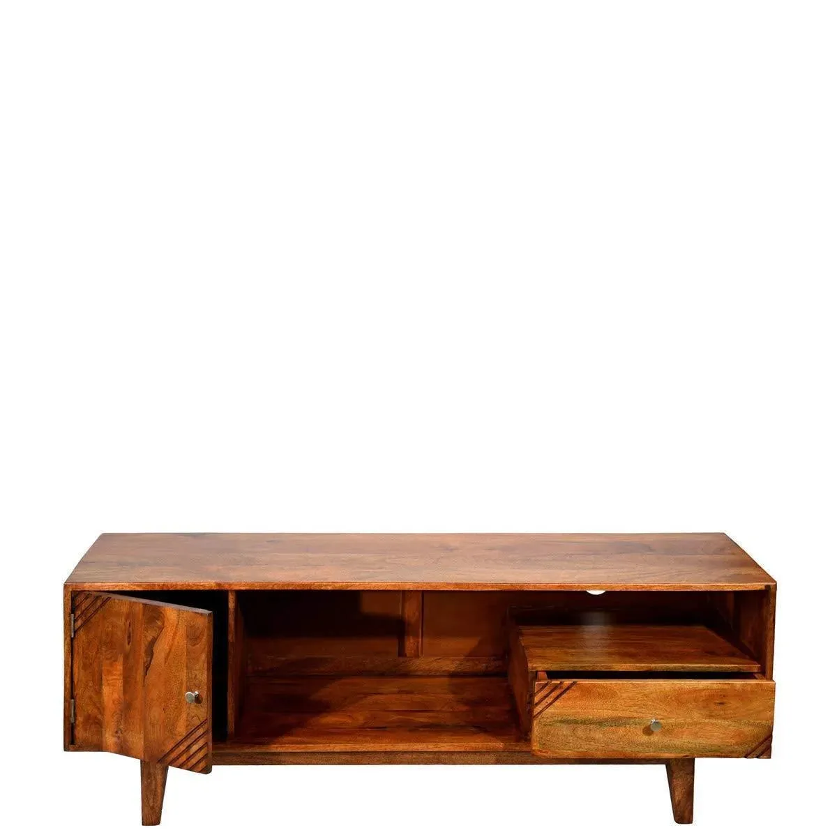 Wooden Twist Unico Solid Sheesham Wood TV Unit for Living Room