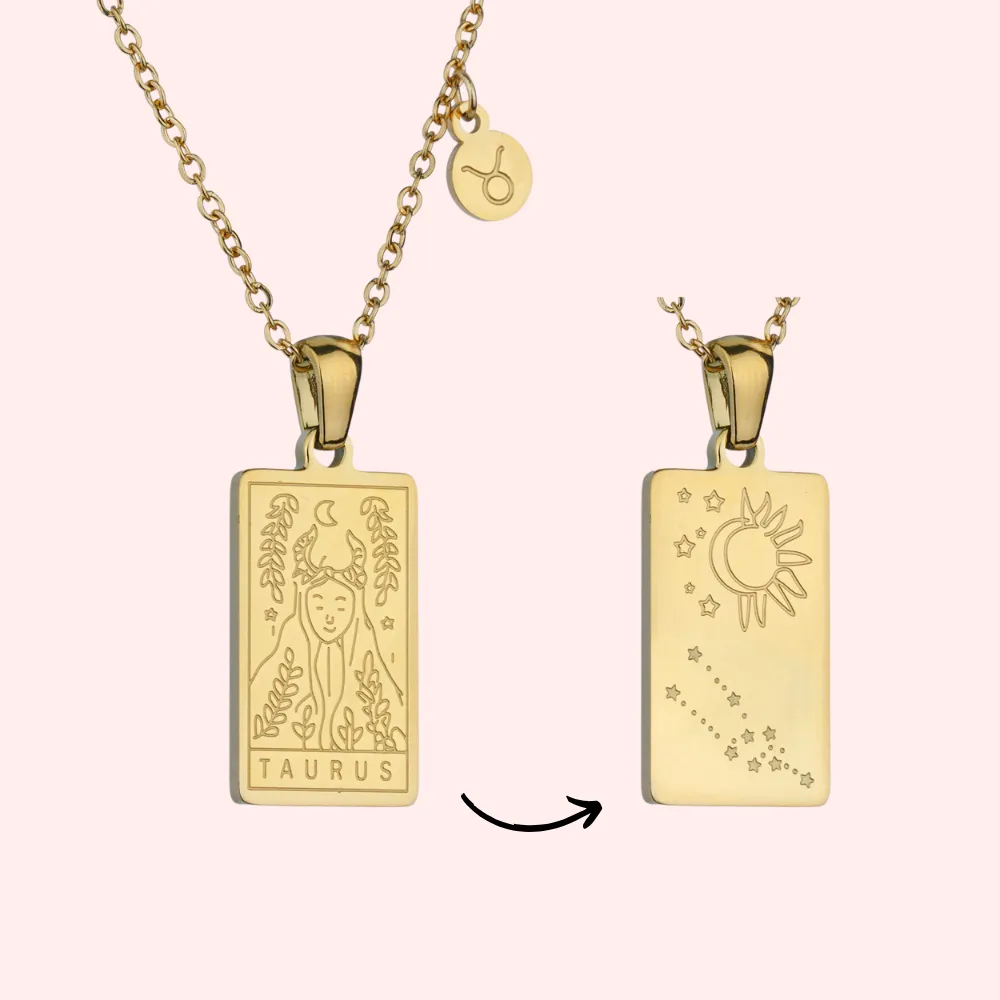 Zodiac Tarot Card Necklace