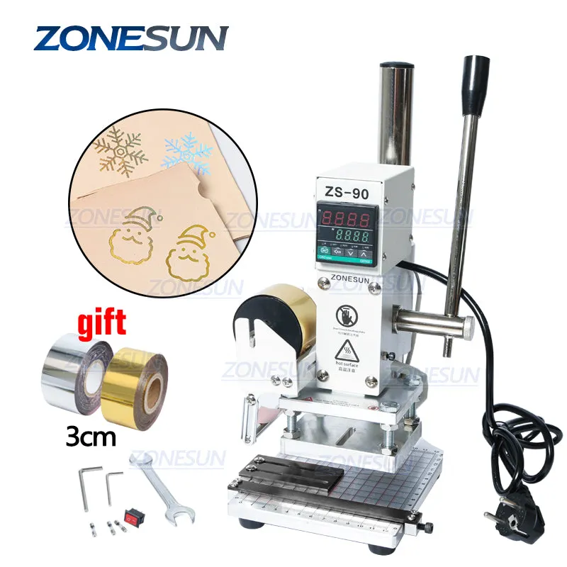 ZONESUN ZS-90 Hot Foil Stamping Machine For PVC Card Leather Paper
