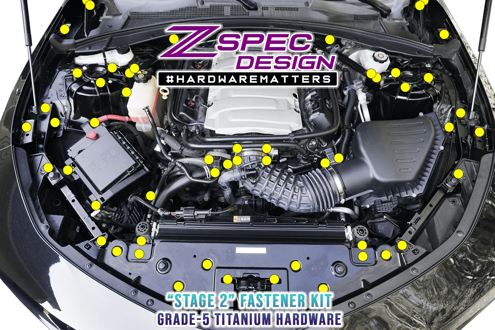 ZSPEC "Stage 2" Dress Up Bolts® Fastener Kit for '16  Chevy V8 Camaro SS, Titanium