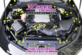 ZSPEC "Stage 3" Dress Up Bolts® Fastener Kit for '16  Chevy V8 Camaro SS, Stainless & Billet